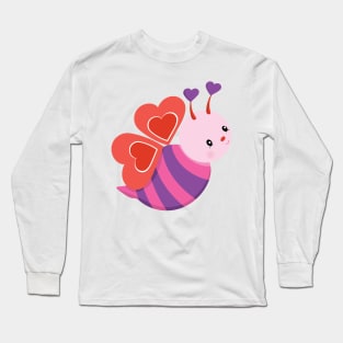 Cute Bee Valentine's day Design Long Sleeve T-Shirt